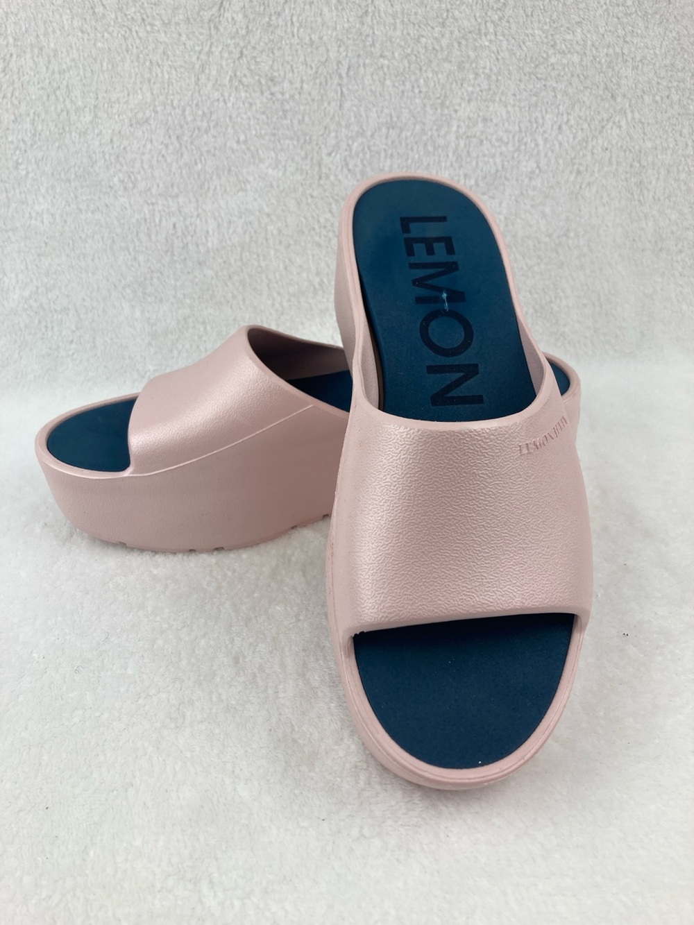 Lemon Jelly Sunny Baby Rose
Vegan Pink Platform Slides sz 40